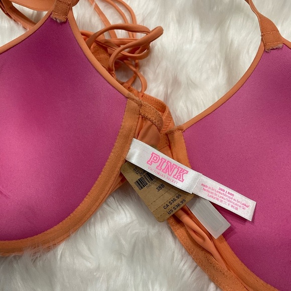 PINK Victoria's Secret Orange and Black Bra Intimates - Picture 10 of 11